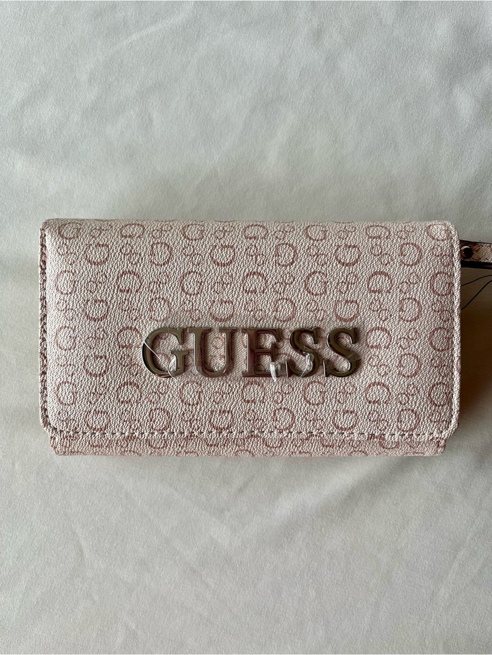 Guess Wristlet Wallet Clutch Light Rose Tan NWT